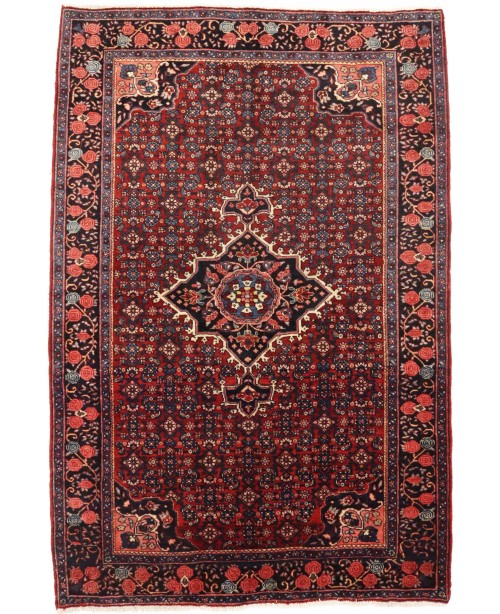 Maroon Red Vintage Floral 4X6'5 Gholtogh Persian Oriental Rug