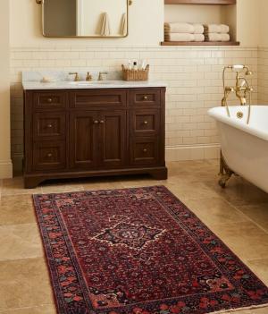 Vintage Floral Maroon Red 4X6'5 Gholtogh Persian Rug