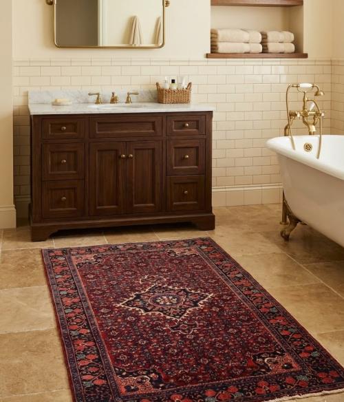 Vintage Floral Maroon Red 4X6'5 Gholtogh Persian Rug