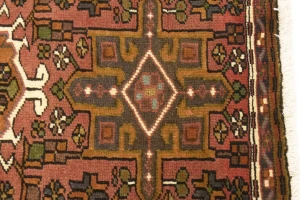 Vintage Rusty Red Geometric 2X6 Karajeh Persian Runner Rug