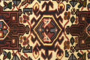 Vintage Cream Geometric 2X6 Karajeh Persian Runner Rug