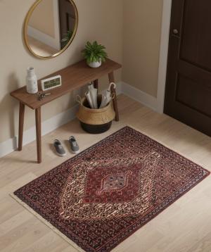 Vintage Cream Geometric 2'6X3'3 Bidjar Persian Rug