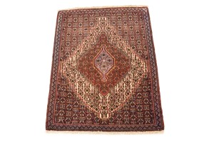 Vintage Cream Geometric 2'6X3'3 Bidjar Persian Rug