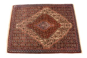 Vintage Cream Geometric 2'6X3'3 Bidjar Persian Rug