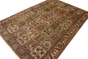 Brown Vintage Floral 7X10 Bakhtiari Persian Rug
