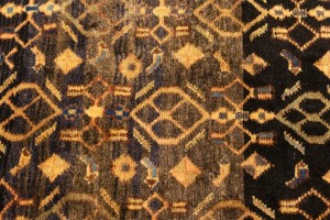 Vintage Charcoal Tribal 4X10 Koliaie Sanandaj Persian Runner Rug