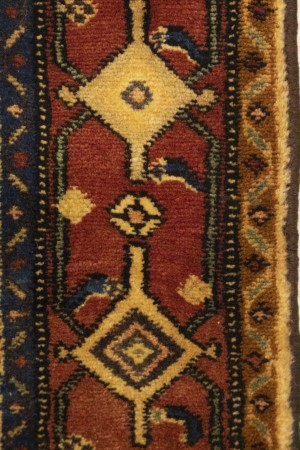 Vintage Charcoal Tribal 4X10 Koliaie Sanandaj Persian Runner Rug