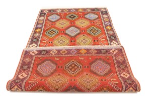 Semi Antique Tribal Scarlet Red 5X9 Shiraz Lori Persian Rug