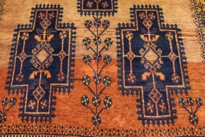 Semi Antique Beige Tribal 5'5X9'7 Zanjan Persian Runner Rug