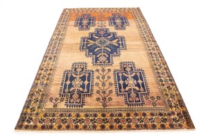 Semi Antique Beige Tribal 5'5X9'7 Zanjan Persian Runner Rug