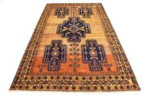 Semi Antique Beige Tribal 5'5X9'7 Zanjan Persian Runner Rug