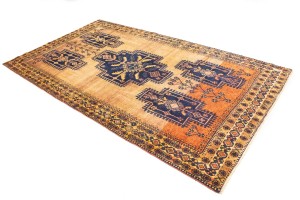 Semi Antique Beige Tribal 5'5X9'7 Zanjan Persian Runner Rug