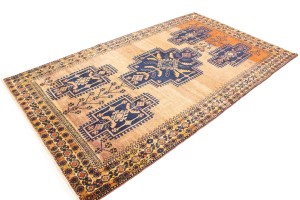 Semi Antique Beige Tribal 5'5X9'7 Zanjan Persian Runner Rug