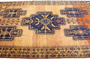 Semi Antique Beige Tribal 5'5X9'7 Zanjan Persian Runner Rug