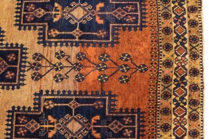 Semi Antique Beige Tribal 5'5X9'7 Zanjan Persian Runner Rug