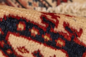 Vintage Cream Geometric 2'5X3'5 Heriz Persian Rug