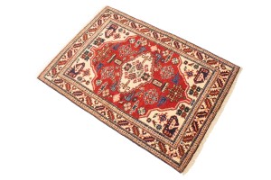 Vintage Cream Geometric 2'5X3'5 Heriz Persian Rug