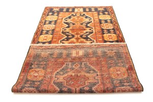 Vintage Rusty Red Tribal 5X9 Hamedan Persian Runner Rug