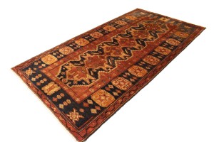 Vintage Rusty Red Tribal 5X9 Hamedan Persian Runner Rug