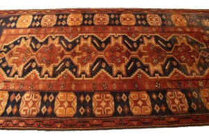 Vintage Rusty Red Tribal 5X9 Hamedan Persian Runner Rug