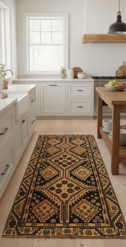 Semi Antique Tribal 4X8'5 Shiraz Persian Runner Rug