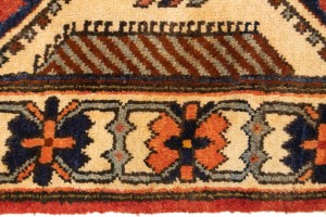 Vintage Rusty Red Floral 3'5X10'3 Bakhtiari Persian Runner Rug