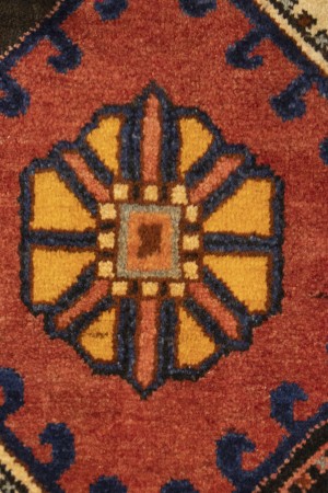 Vintage Rusty Red Floral 3'5X10'3 Bakhtiari Persian Runner Rug