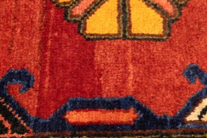 Vintage Rusty Red Floral 3'5X10'3 Bakhtiari Persian Runner Rug