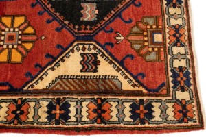 Vintage Rusty Red Floral 3'5X10'3 Bakhtiari Persian Runner Rug