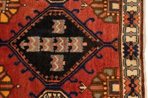 Vintage Rusty Red Floral 3'5X10'3 Bakhtiari Persian Runner Rug