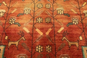 Semi Antique Rust Tribal 5X9 Koliaie Persian Rug
