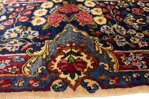 Semi Antique Cream Traditional 10X14 Yazd Persian Rug