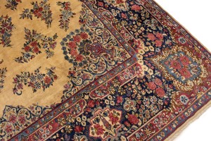 Semi Antique Cream Traditional 10X14 Yazd Persian Rug