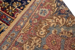 Semi Antique Cream Traditional 10X14 Yazd Persian Rug