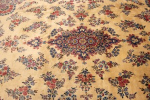 Semi Antique Cream Traditional 10X14 Yazd Persian Rug