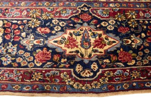 Semi Antique Cream Traditional 10X14 Yazd Persian Rug