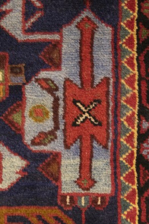 Vintage Purple-navy Tribal 2'9X4 Hamedan Persian Rug