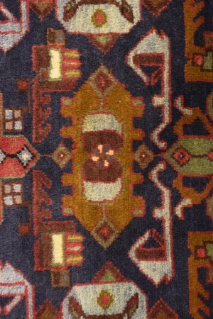 Vintage Purple-navy Tribal 2'9X4 Hamedan Persian Rug