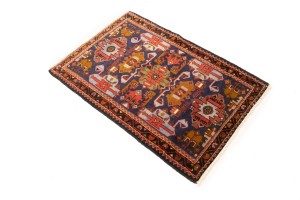 Vintage Purple-navy Tribal 2'9X4 Hamedan Persian Rug