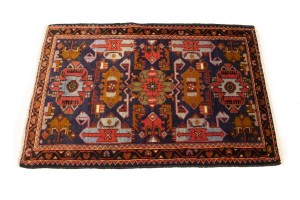 Vintage Purple-navy Tribal 2'9X4 Hamedan Persian Rug