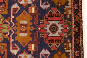 Vintage Purple-navy Tribal 2'9X4 Hamedan Persian Rug