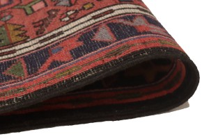 Vintage Bittersweet Red Geometric 2'5X9'5 Karajeh Persian Runner Rug