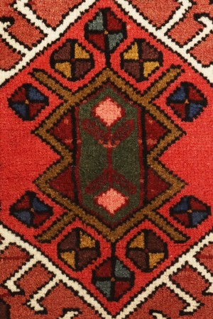 Vintage Bittersweet Red Geometric 2'5X9'5 Karajeh Persian Runner Rug