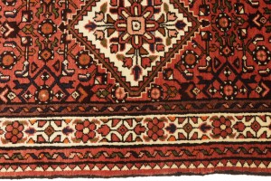 Vintage Bittersweet Red Tribal 3X13 Hamedan Persian Runner Rug
