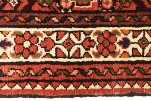 Vintage Bittersweet Red Tribal 3X13 Hamedan Persian Runner Rug