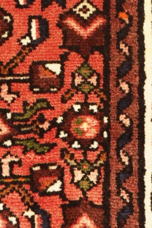 Vintage Bittersweet Red Tribal 3X13 Hamedan Persian Runner Rug