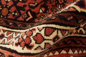 Vintage Bittersweet Red Tribal 3X13 Hamedan Persian Runner Rug
