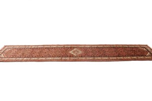 Vintage Bittersweet Red Tribal 3X13 Hamedan Persian Runner Rug