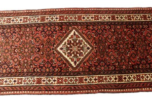 Vintage Bittersweet Red Tribal 3X13 Hamedan Persian Runner Rug