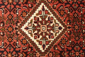 Vintage Bittersweet Red Tribal 3X13 Hamedan Persian Runner Rug